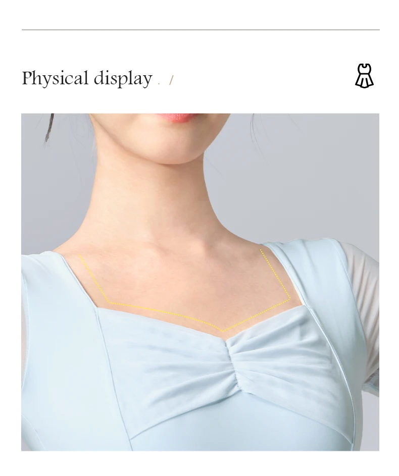 Black Ballet Leotard for Women Short Sleeve Dance Bodysuit Soft Mesh Splicing Gymnastic Outfits Breathable Ballerina Wear