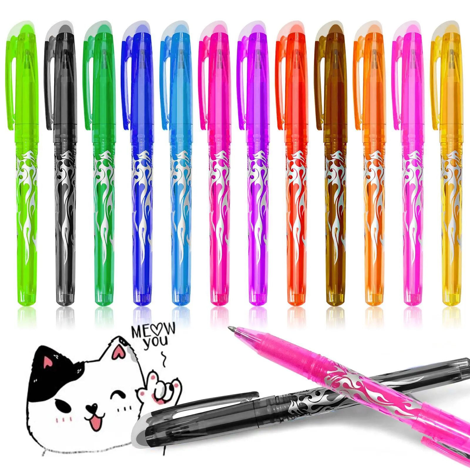 Multi-color Erasable Gel Pen 0.7mm Kawaii Pens Student Writing Creative Drawing Tools Office School Supply Stationery