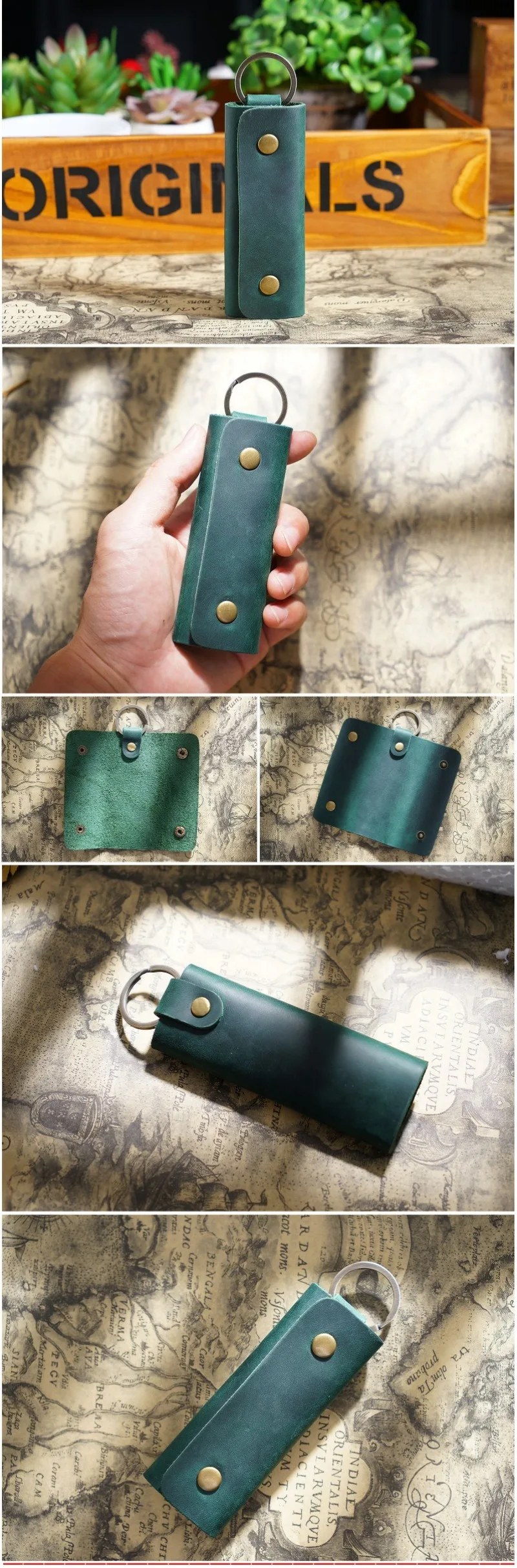 Genuine Leather Key Holder Minimalist Keychain Case Wallet Keys Storage Case Key Protector Multifunctional Men Women Car Key Bag