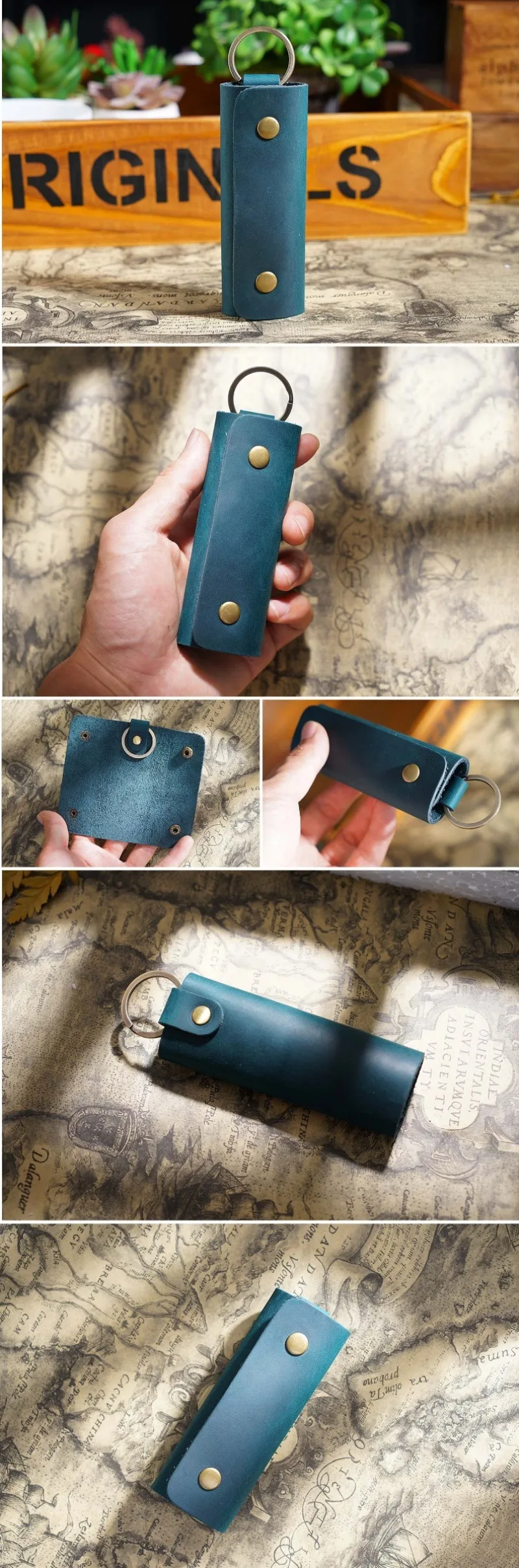 Genuine Leather Key Holder Minimalist Keychain Case Wallet Keys Storage Case Key Protector Multifunctional Men Women Car Key Bag