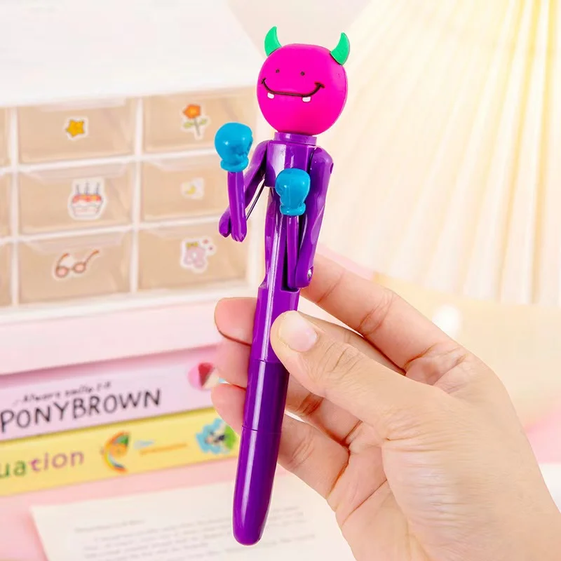 Hair-Fried Boxing Pen Creative Decompression Cartoon Ballpoint Pen Student High Value Gel Pen Cute Toy Gift.Interactive Boxing
