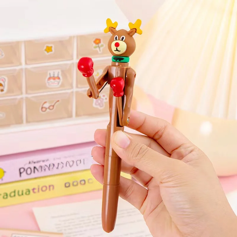 Hair-Fried Boxing Pen Creative Decompression Cartoon Ballpoint Pen Student High Value Gel Pen Cute Toy Gift.Interactive Boxing