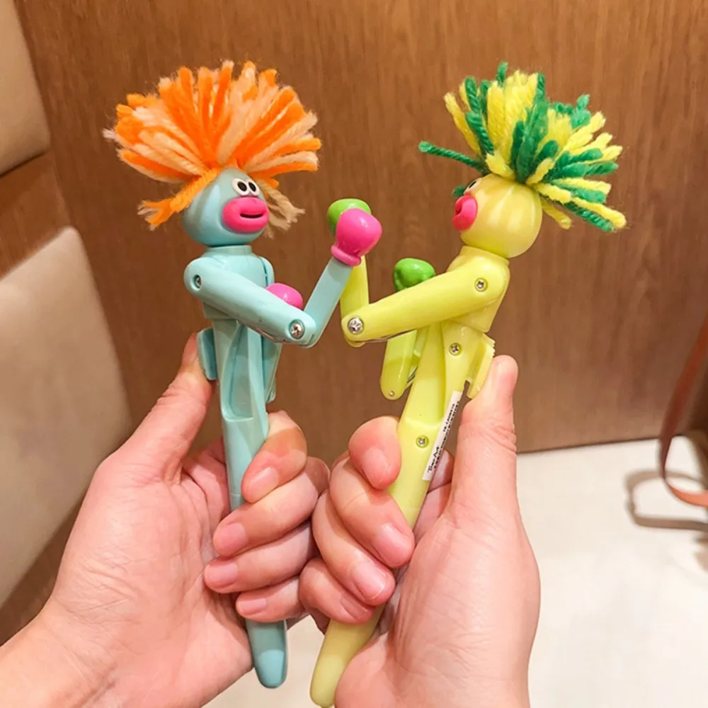 Hair-Fried Boxing Pen Creative Decompression Cartoon Ballpoint Pen Student High Value Gel Pen Cute Toy Gift.Interactive Boxing