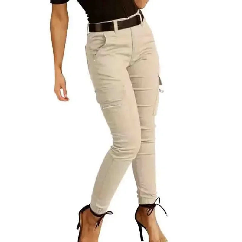 New Spring Autumn Slim Casual Cotton Green Khaki Woman Pant Pencil Fashion Workwear Pants Women Cargo Trousers Women 26211