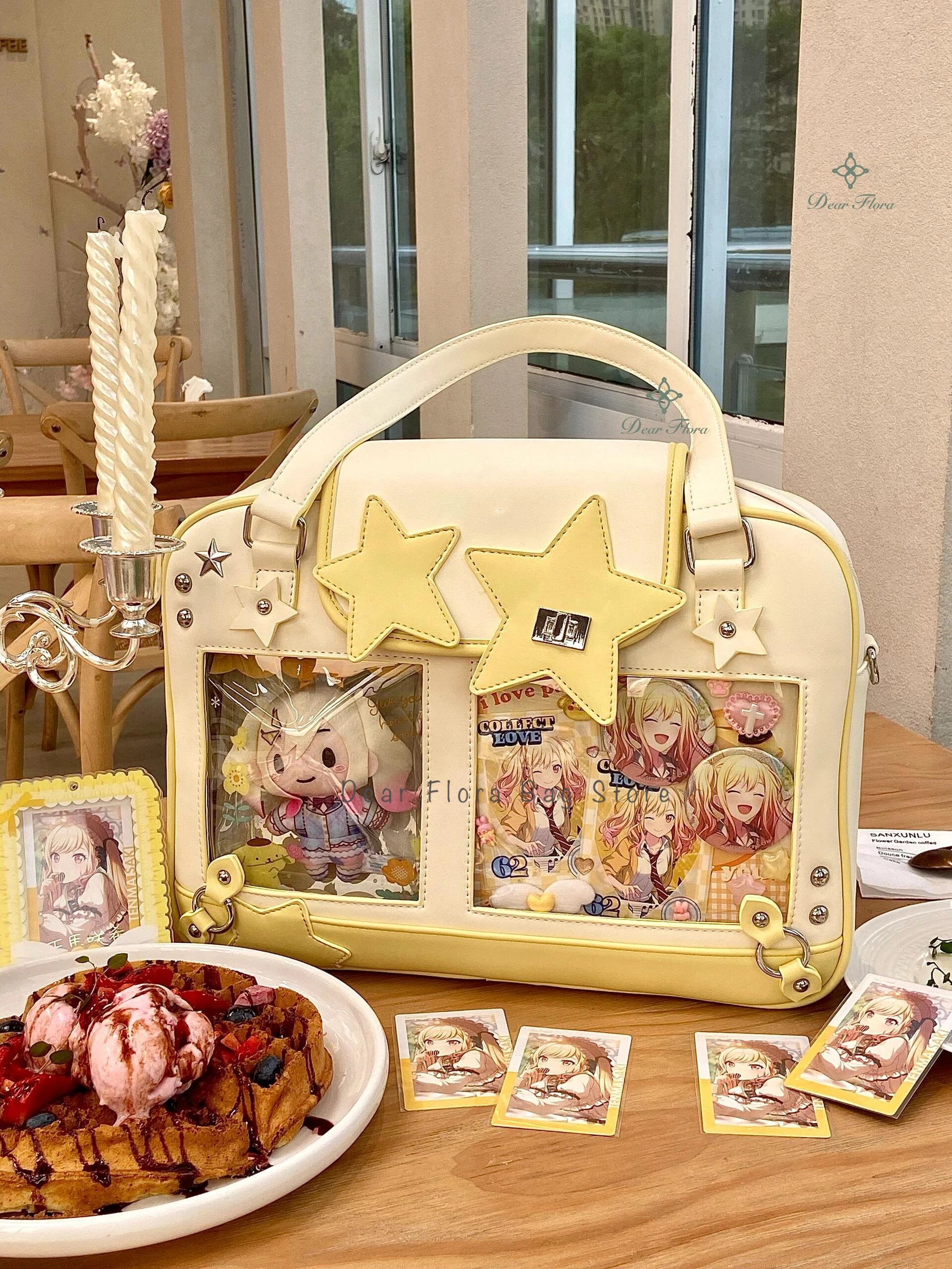 Y2K Trendy Star Ita Bag Lolita Girl Transparent Pocket Fashion Crossbody Bag Women's DIY Display Shoulder Bag Cute Purse Handbag