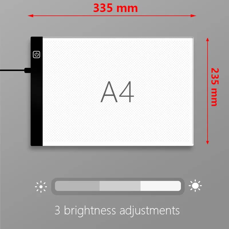 LED copying board, copy table 3-level dimming board, drawing puzzle toy, gift, dimmable children's Painting board