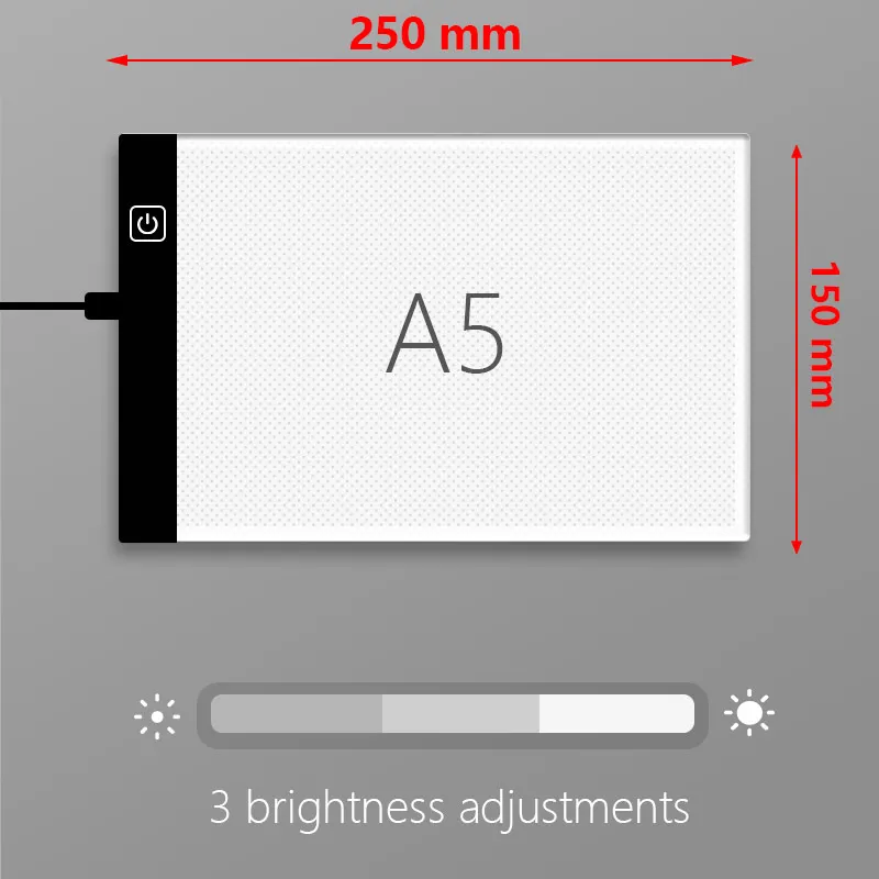 LED copying board, copy table 3-level dimming board, drawing puzzle toy, gift, dimmable children's Painting board
