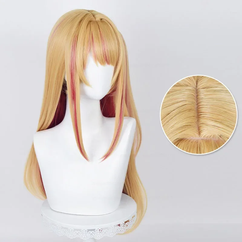 Anime Oshi No Ko Hoshino Ruby Cosplay Wig 70cm Straight Orange Gold Rose Pink Heat Resistant Synthetic Hair Wig Wigs