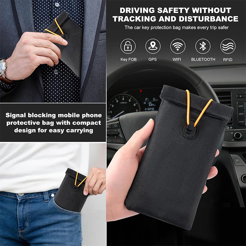 New Faraday Bag Car Shielding Key Case Signal Blocking Bag For RFID Mobile Phone Leakage RF Information Privacy Protection