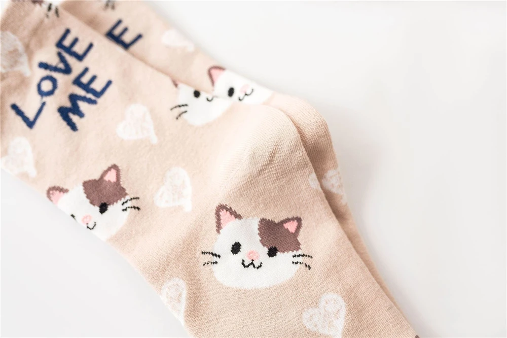 Cute Animal Korean Style Women Cat Panda Dog Bear Cartoon Socks Soft Cotton Casual Sport Streetwear Dropship