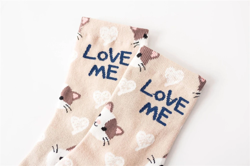 Cute Animal Korean Style Women Cat Panda Dog Bear Cartoon Socks Soft Cotton Casual Sport Streetwear Dropship