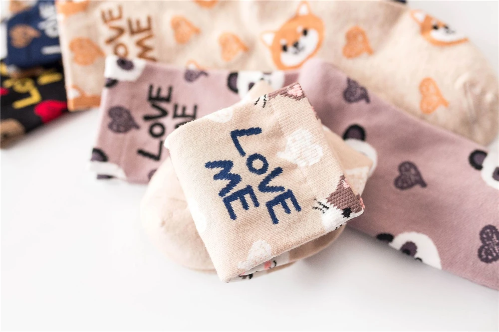 Cute Animal Korean Style Women Cat Panda Dog Bear Cartoon Socks Soft Cotton Casual Sport Streetwear Dropship