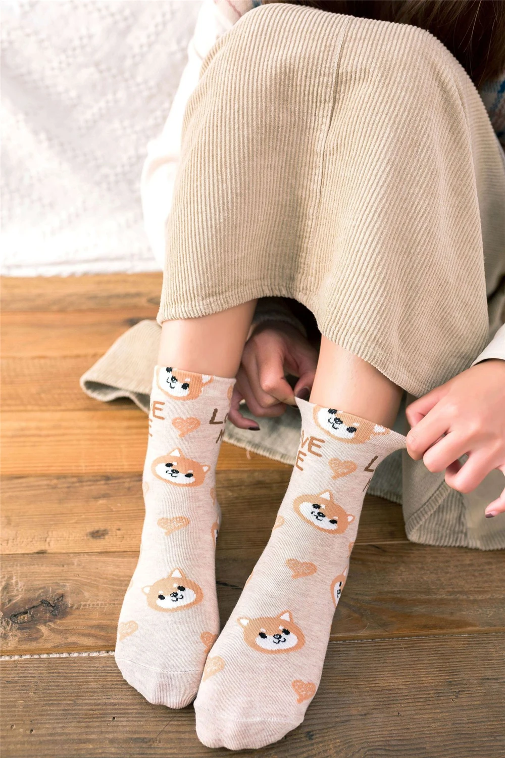Cute Animal Korean Style Women Cat Panda Dog Bear Cartoon Socks Soft Cotton Casual Sport Streetwear Dropship