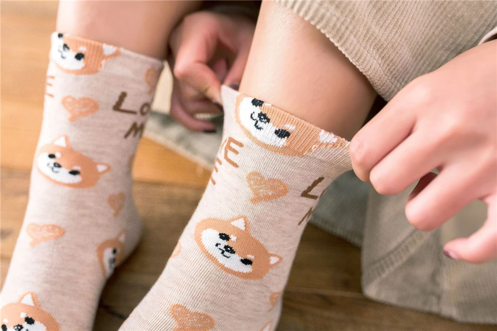 Cute Animal Korean Style Women Cat Panda Dog Bear Cartoon Socks Soft Cotton Casual Sport Streetwear Dropship