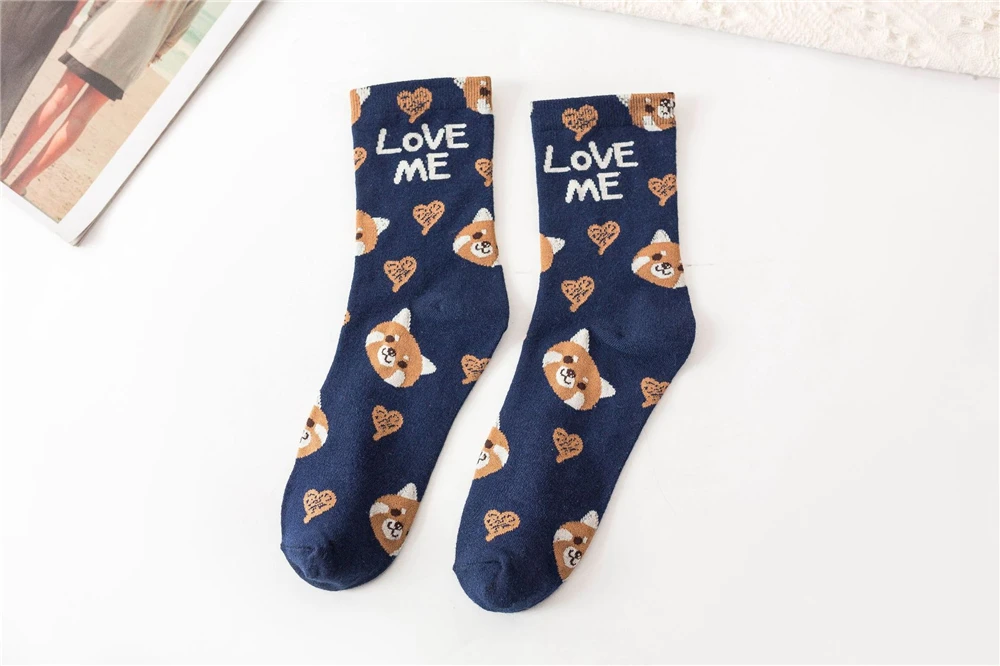 Cute Animal Korean Style Women Cat Panda Dog Bear Cartoon Socks Soft Cotton Casual Sport Streetwear Dropship