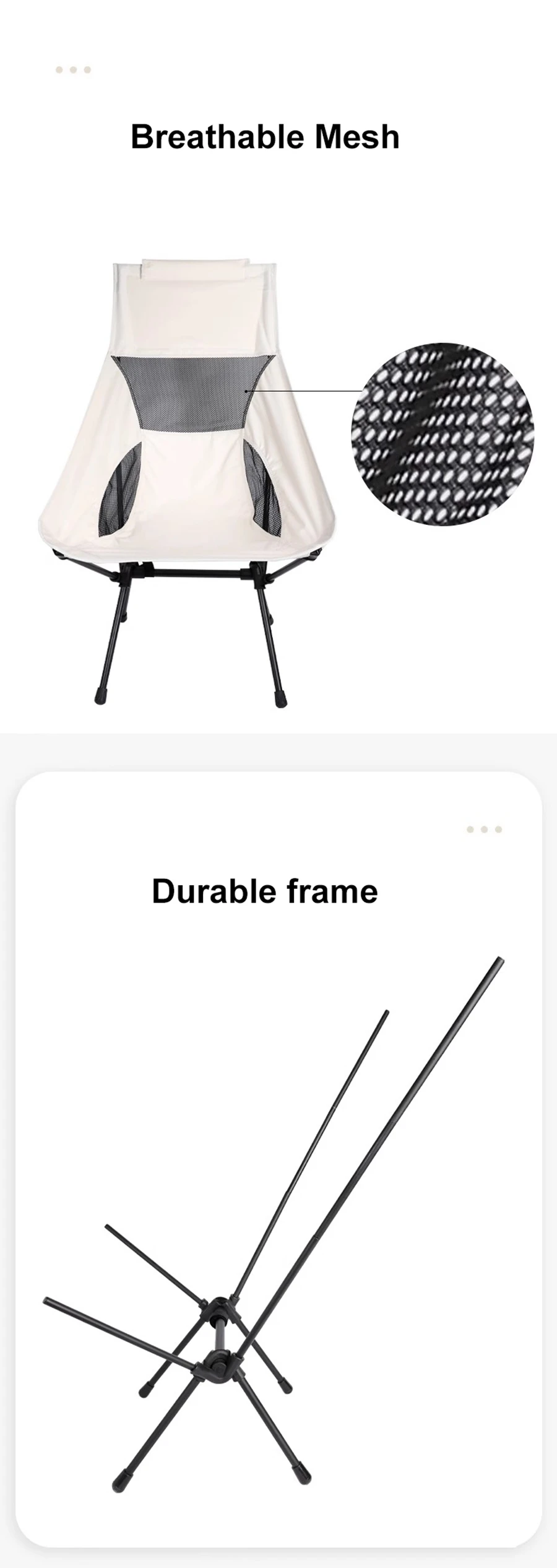 Portable High Back Camping Chair Lightweight Folding Camping Chairs with Carry Bag Backpacking Foldable Chair for Hiking Fishing
