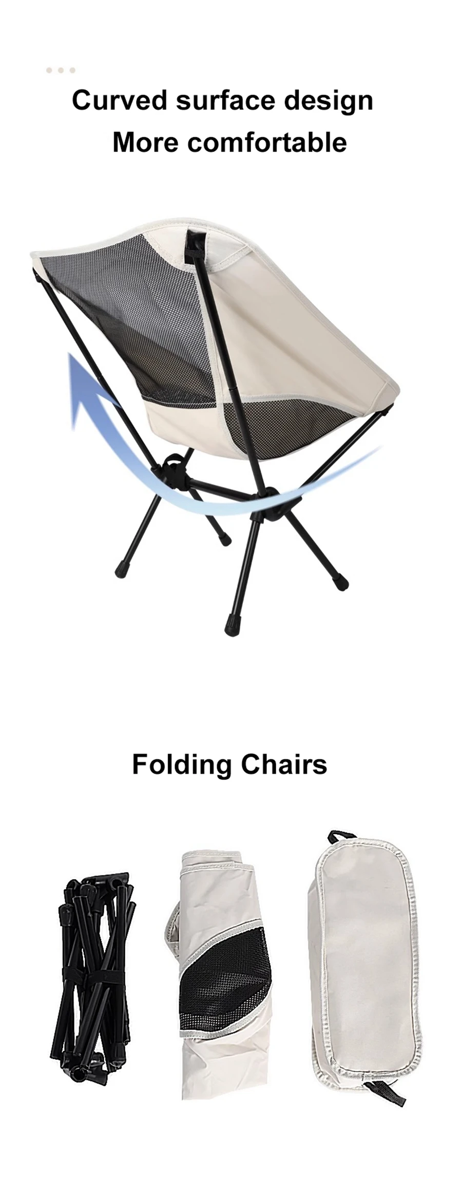 Portable High Back Camping Chair Lightweight Folding Camping Chairs with Carry Bag Backpacking Foldable Chair for Hiking Fishing
