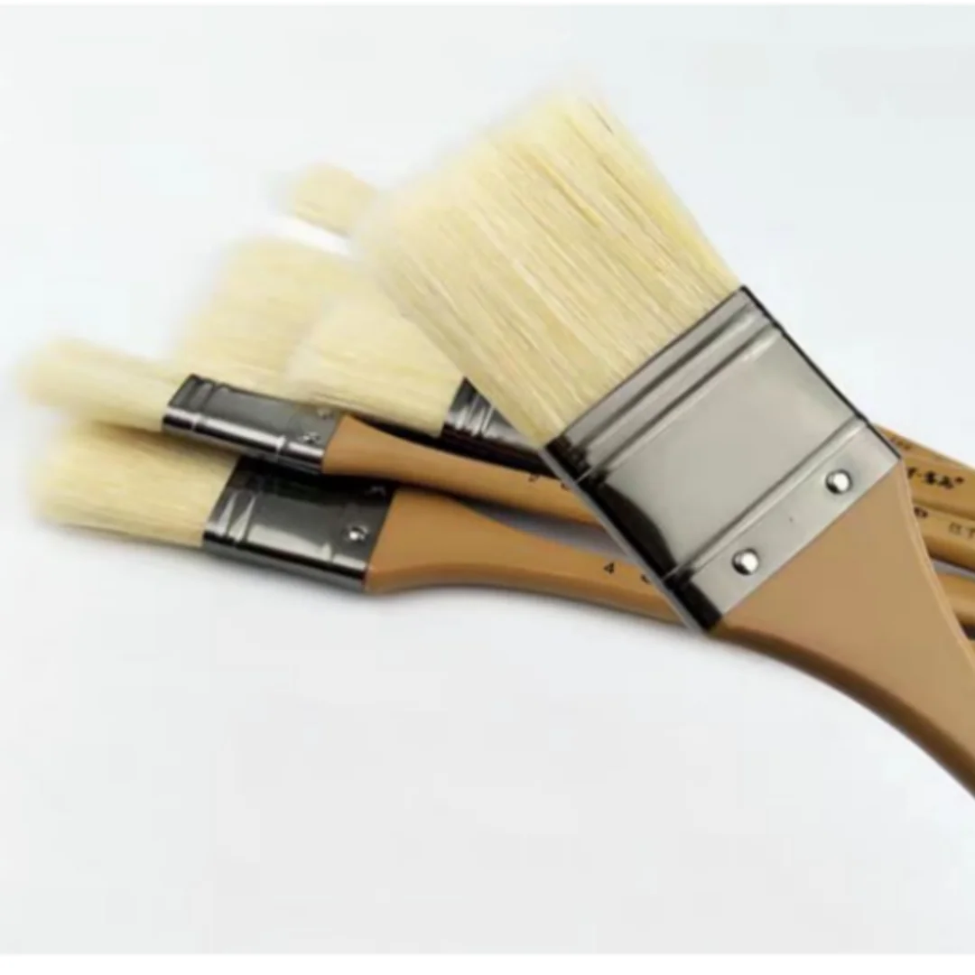 6 Single Bristle Hard Brush Brush, Fine Art Painting Gouache Watercolor Paint Oil Painting Special Row Brush, Shading Brush