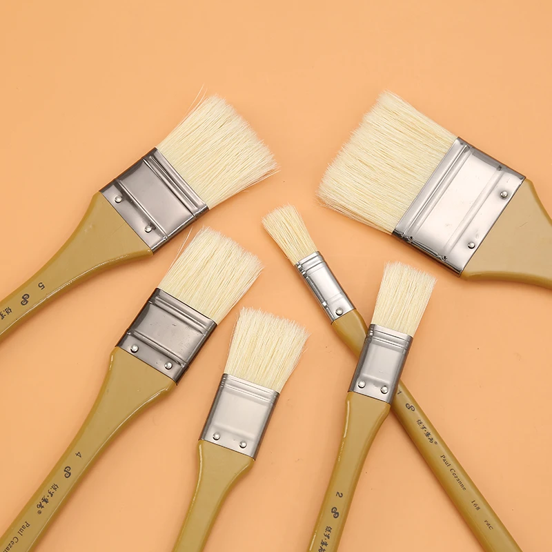 6 Single Bristle Hard Brush Brush, Fine Art Painting Gouache Watercolor Paint Oil Painting Special Row Brush, Shading Brush