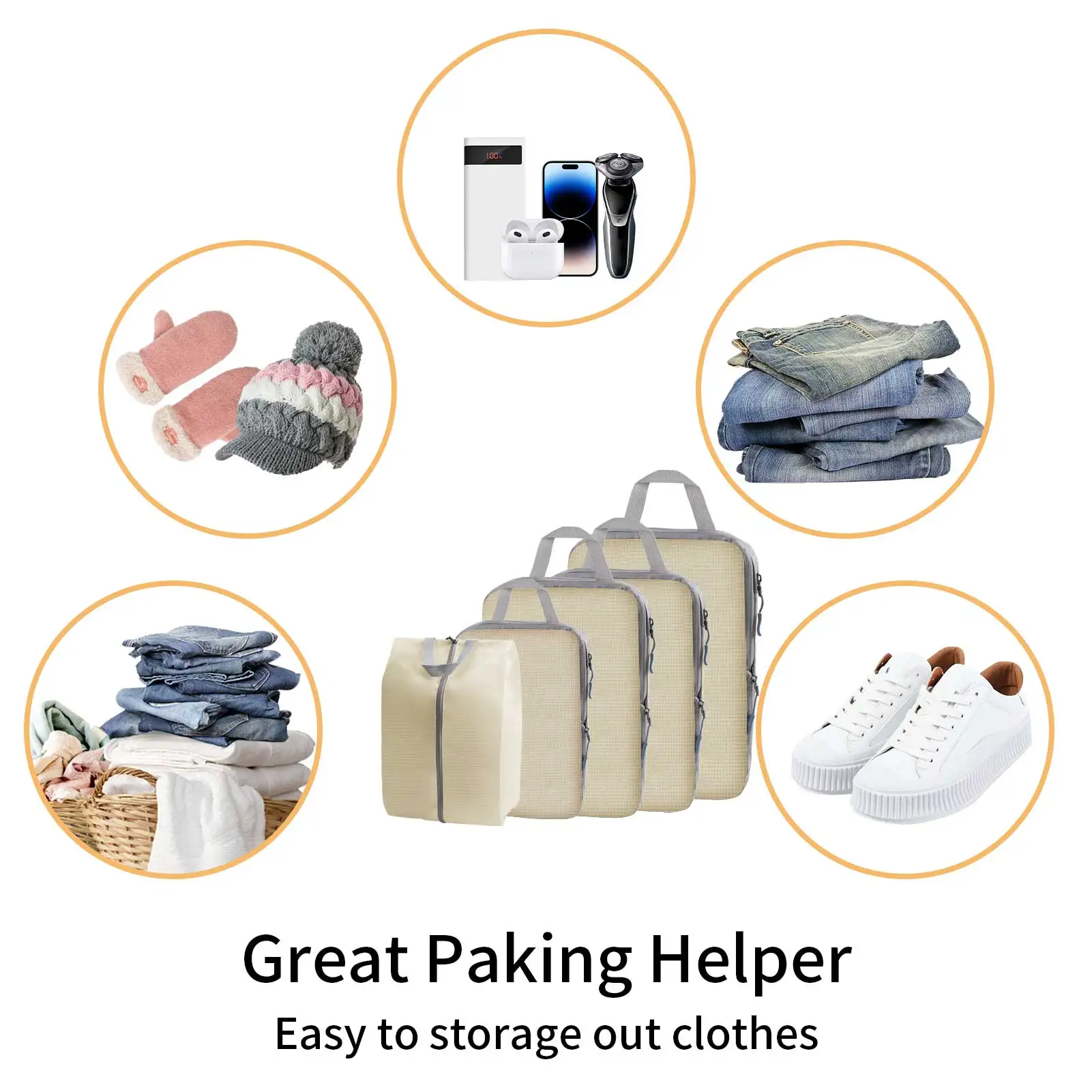 8/6pcs Set Travel Storage Bag Large Capacity Luggage Clothes Sorting Organizer Suitcase Pouch Case Essentials Shoes Packing Cube
