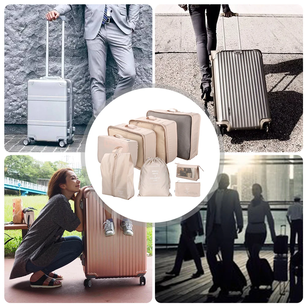 8/6pcs Set Travel Storage Bag Large Capacity Luggage Clothes Sorting Organizer Suitcase Pouch Case Essentials Shoes Packing Cube
