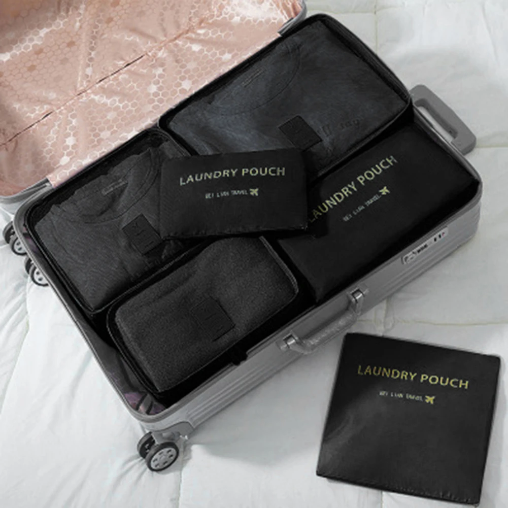 8/6pcs Set Travel Storage Bag Large Capacity Luggage Clothes Sorting Organizer Suitcase Pouch Case Essentials Shoes Packing Cube