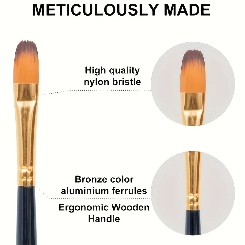 12/24pcs Professional Artist Painting Brush Oil Painting Watercolor Set For Oil, Acrylic, Canvas, Gouache,Includes Fine Detail