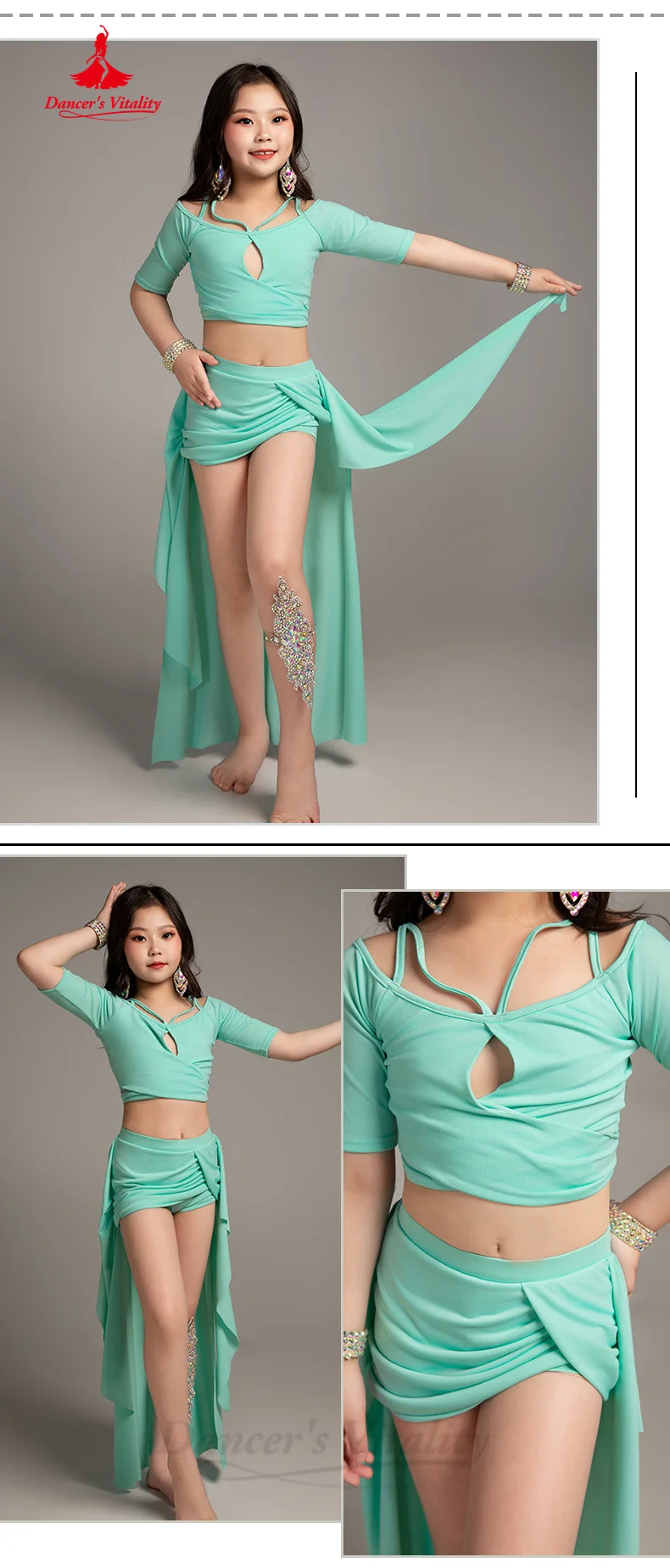 Belly Dance Costume Set Children's Elegant and Comfortable Practice Clothes Girls' Oriental Dance Professional Training Clothes