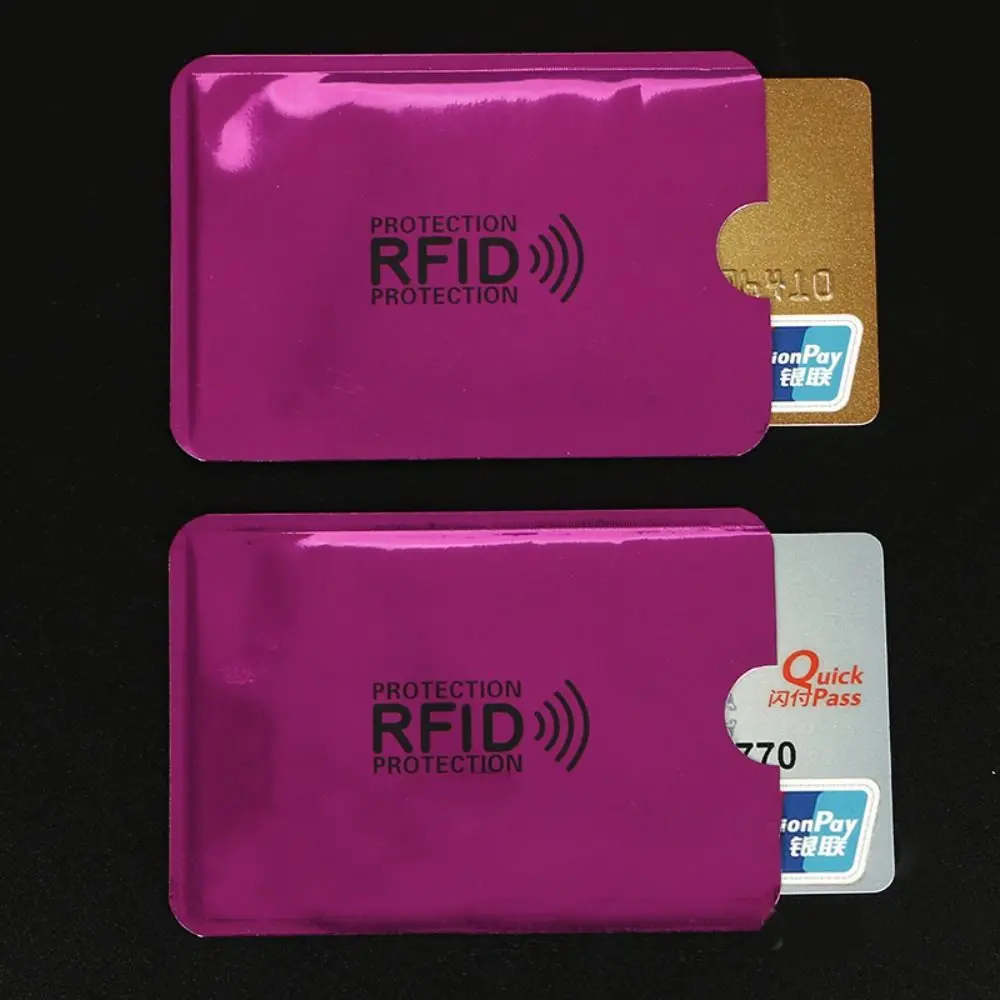 5pcs Anti-theft RFID Card Holder Colorful Aluminium Reader Lock Protect Case Cover Safety Passport Protector Sleeves