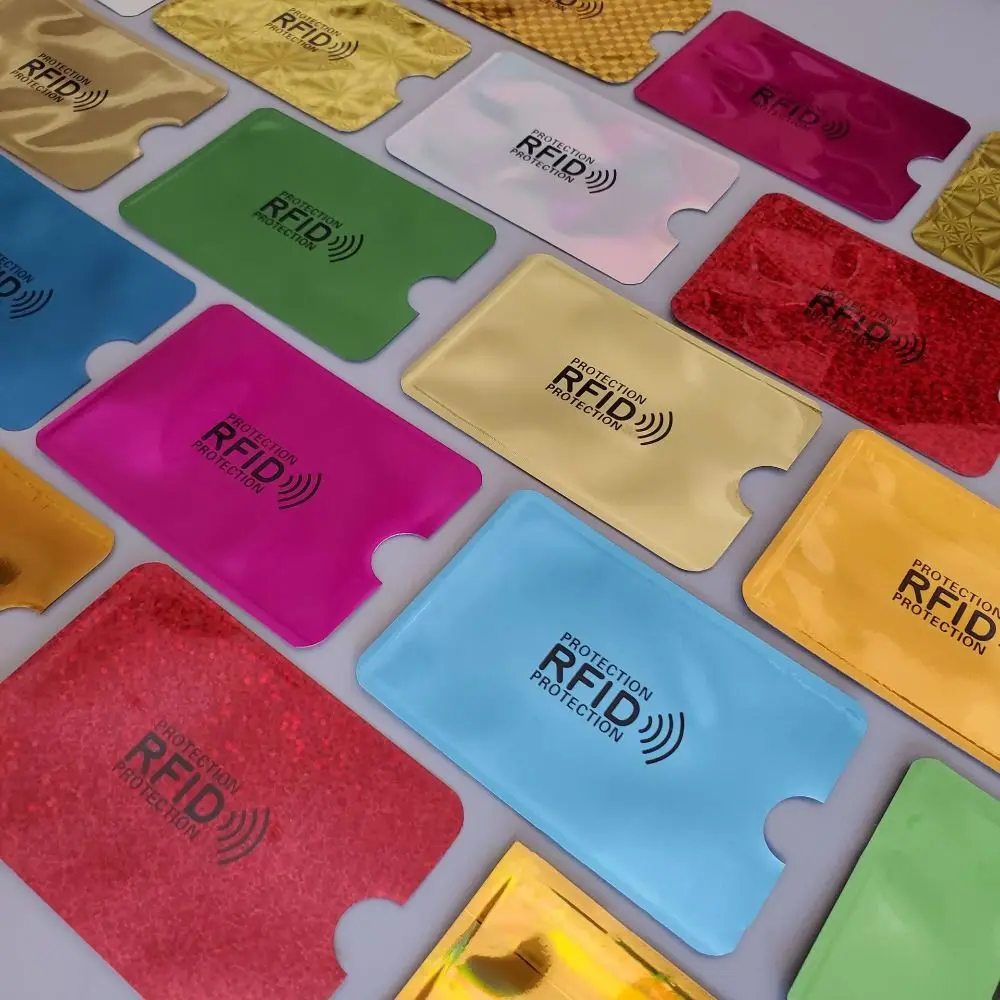 5pcs Anti-theft RFID Card Holder Colorful Aluminium Reader Lock Protect Case Cover Safety Passport Protector Sleeves
