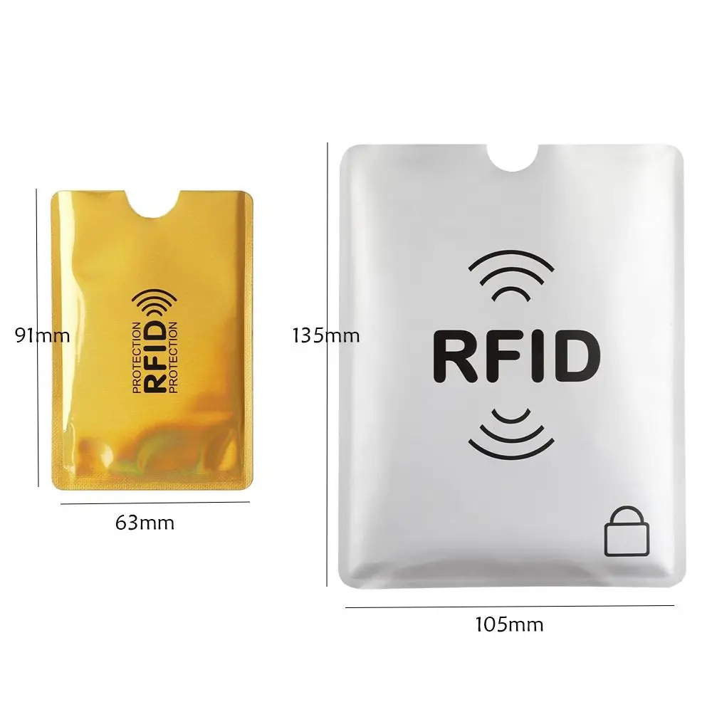 5pcs Anti-theft RFID Card Holder Colorful Aluminium Reader Lock Protect Case Cover Safety Passport Protector Sleeves