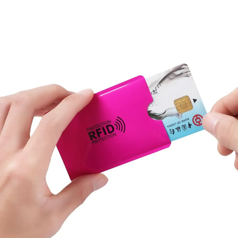 5pcs Anti-theft RFID Card Holder Colorful Aluminium Reader Lock Protect Case Cover Safety Passport Protector Sleeves