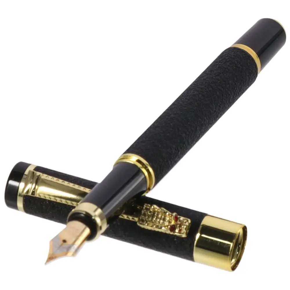 Elegant Design Dragon Crystal Diamond Pen Smooth Writing Fountain Pen Classic Black Classic Pen Basic Office Write Supply