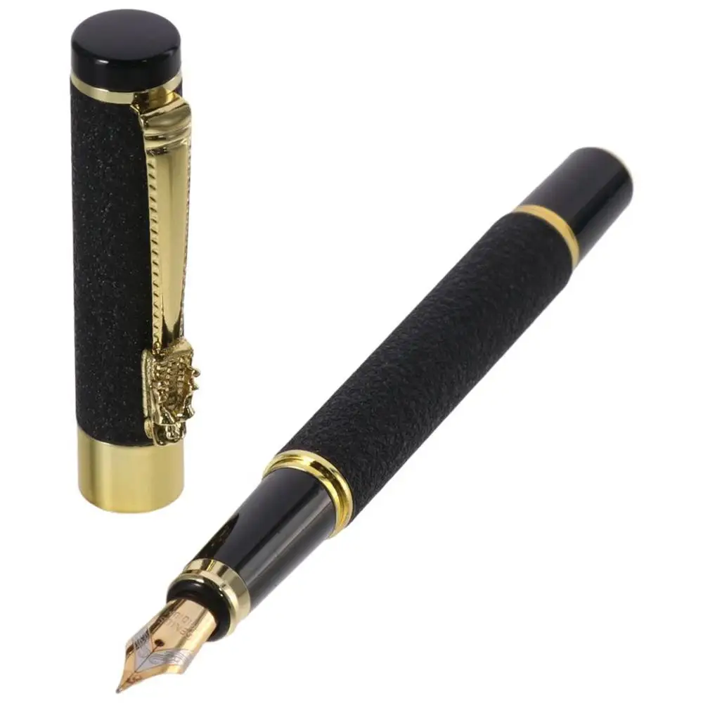 Elegant Design Dragon Crystal Diamond Pen Smooth Writing Fountain Pen Classic Black Classic Pen Basic Office Write Supply