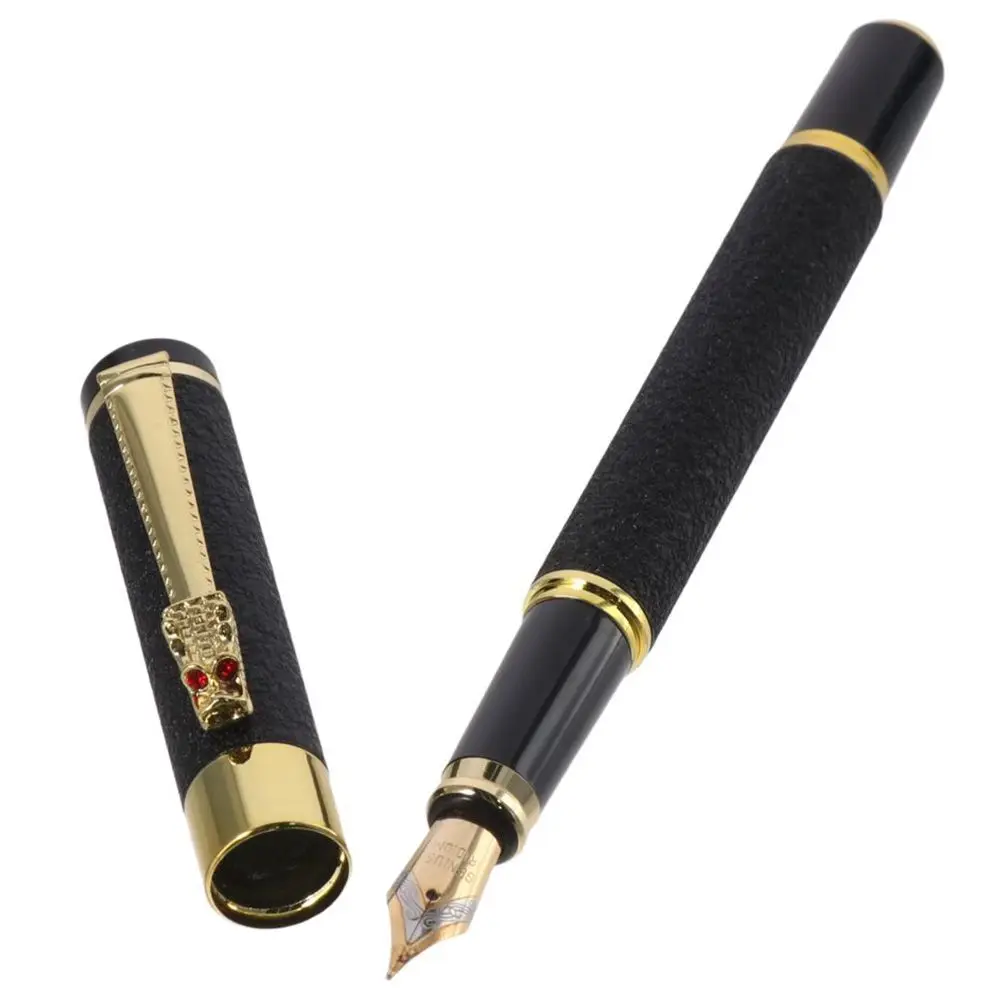 Elegant Design Dragon Crystal Diamond Pen Smooth Writing Fountain Pen Classic Black Classic Pen Basic Office Write Supply