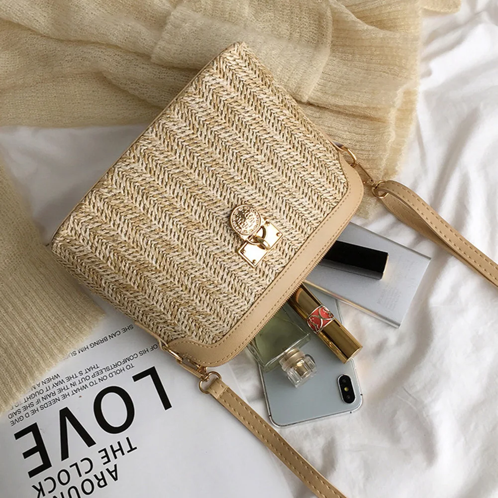 Straw Woven Messenger Bag Casual Shell Summer Beach Women Crossbody Handbags Female Shoulder Cross Body Boho Bag