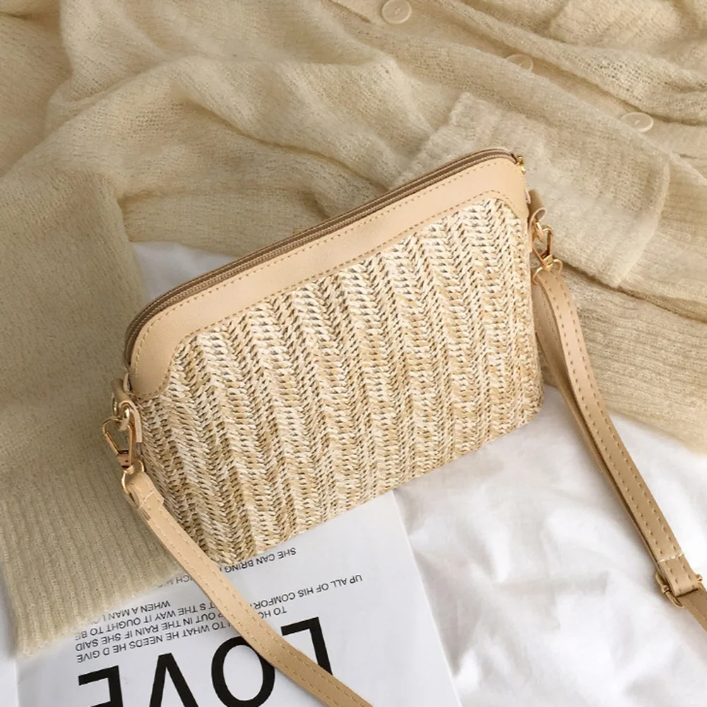 Straw Woven Messenger Bag Casual Shell Summer Beach Women Crossbody Handbags Female Shoulder Cross Body Boho Bag