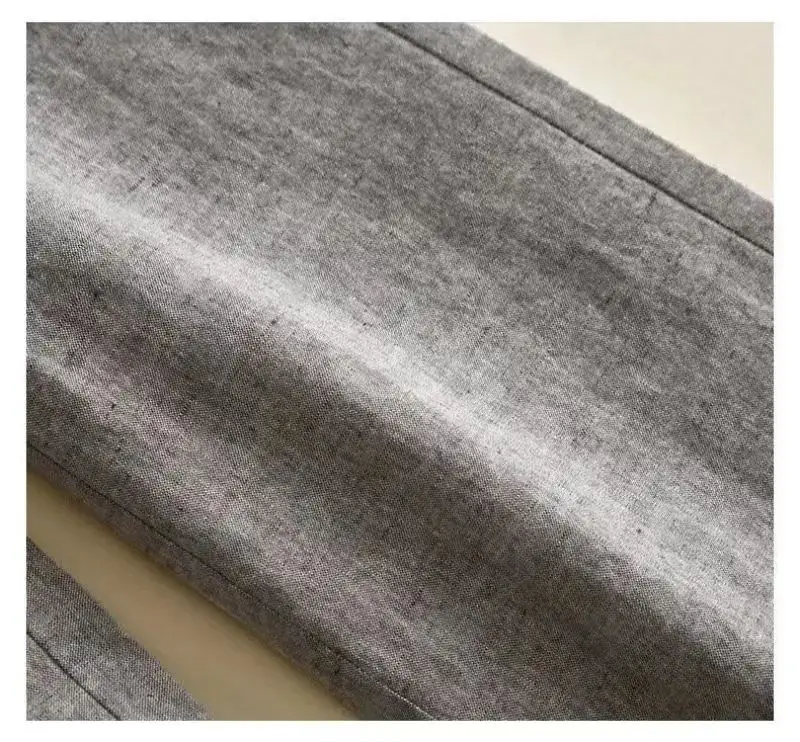 Linen Solid Casual Basic Elastic High Waist Wide Leg Loose Women's Pants Ankle-Length Pants For Women Clothing Fashion 2024