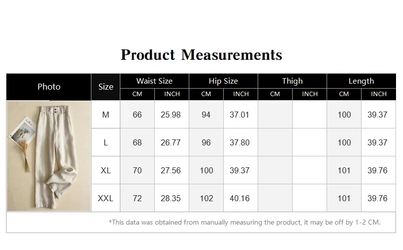 Linen Solid Casual Basic Elastic High Waist Wide Leg Loose Women's Pants Ankle-Length Pants For Women Clothing Fashion 2024