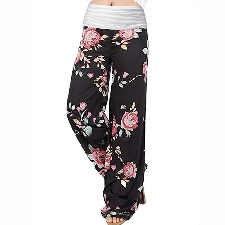 Europe And The United States Autumn And Winter Women's Casual Pants Printed Pants Loose Opening Season Halloween Daily Wear