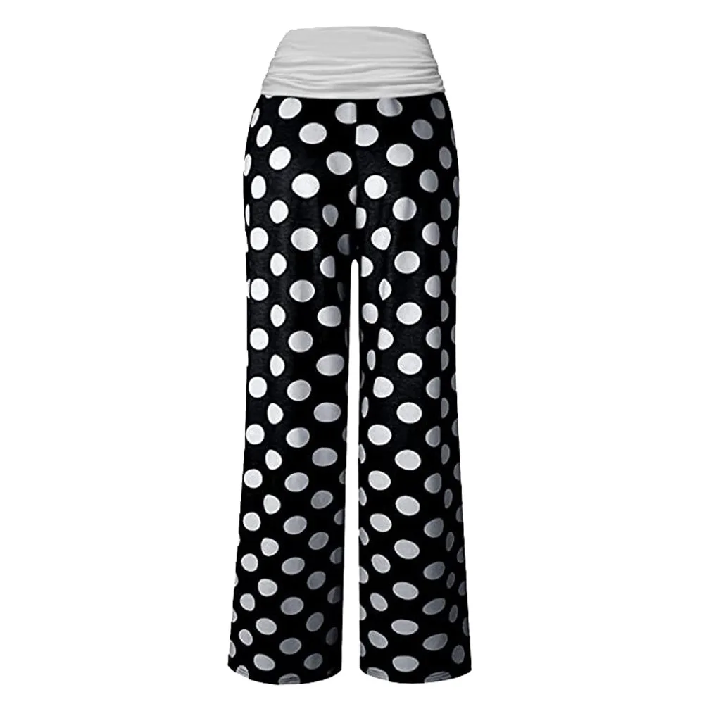 Europe And The United States Autumn And Winter Women's Casual Pants Printed Pants Loose Opening Season Halloween Daily Wear