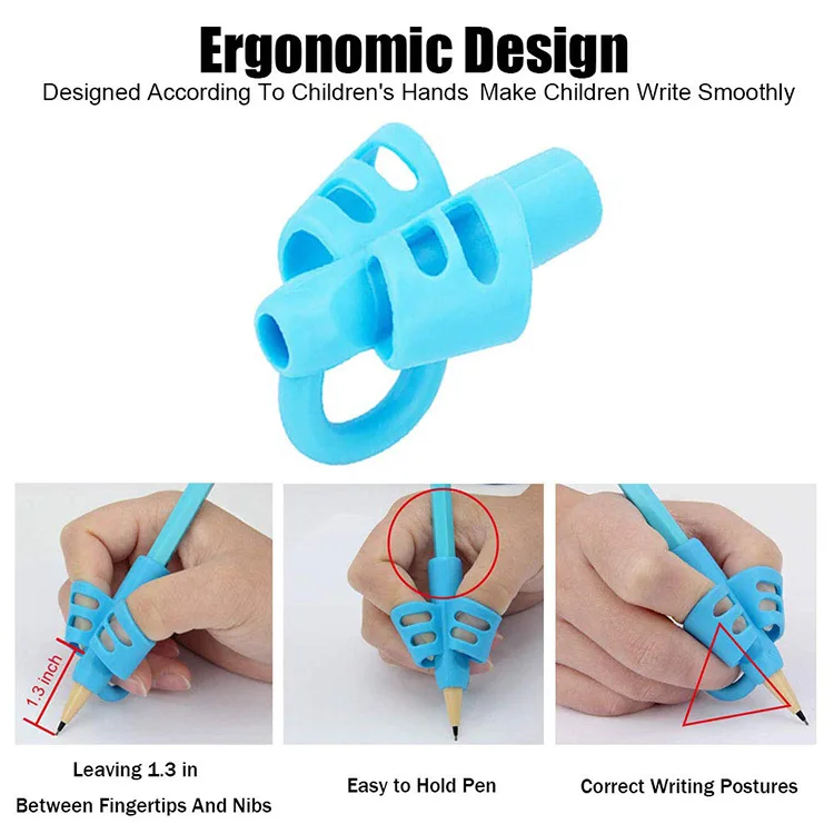 Pencil Handle Rod Grips pen Holder Grip for Kids Cute Hand writing Aid Trainer Posture Correction Pen Finger Holder