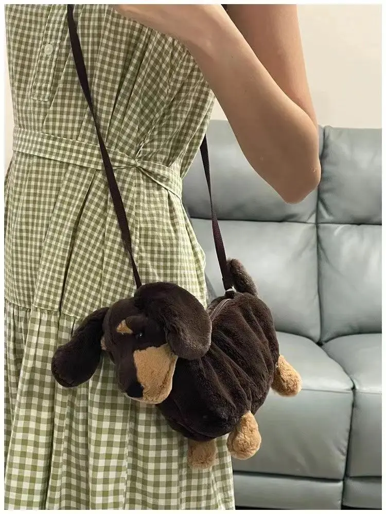 Ladies New Bag Plush Doll Dachshund Bag West Highland Puppy Doll Crossbody Bag Shoulder Funny Bag Doll Bag Bolsos De Mujer Moda