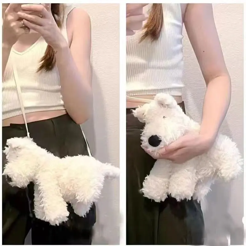 Ladies New Bag Plush Doll Dachshund Bag West Highland Puppy Doll Crossbody Bag Shoulder Funny Bag Doll Bag Bolsos De Mujer Moda