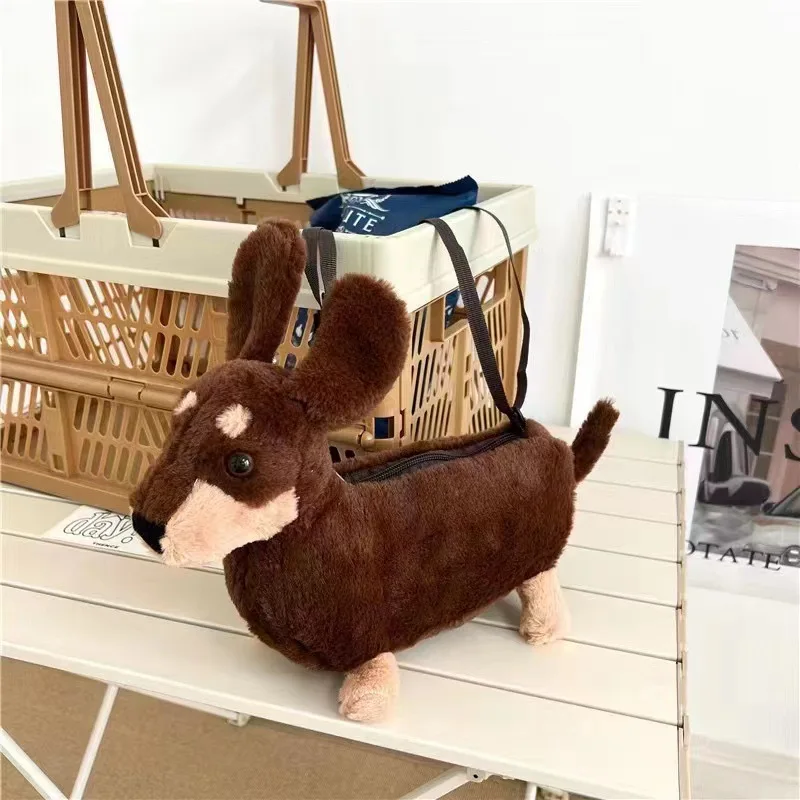 Ladies New Bag Plush Doll Dachshund Bag West Highland Puppy Doll Crossbody Bag Shoulder Funny Bag Doll Bag Bolsos De Mujer Moda