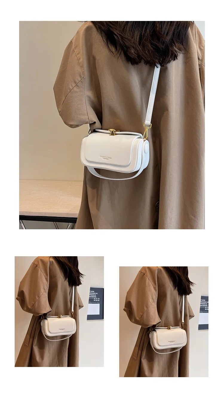 Classic Black Shoulder Bag Women's Versatile Retro Crossbody Square Bags 2024 New Large Capacity Textured Leather Flap Handbags