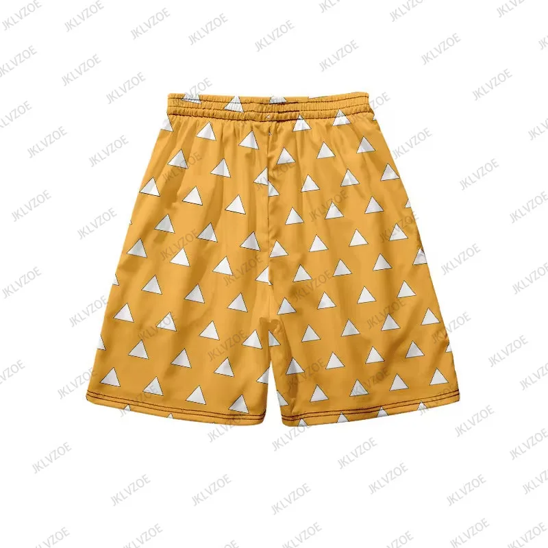 New Summer Beach Shorts with Pocket For Women Anime 3D Print Costume Kamado Tanjirou Harajuku Jogging Unisex Short Pants