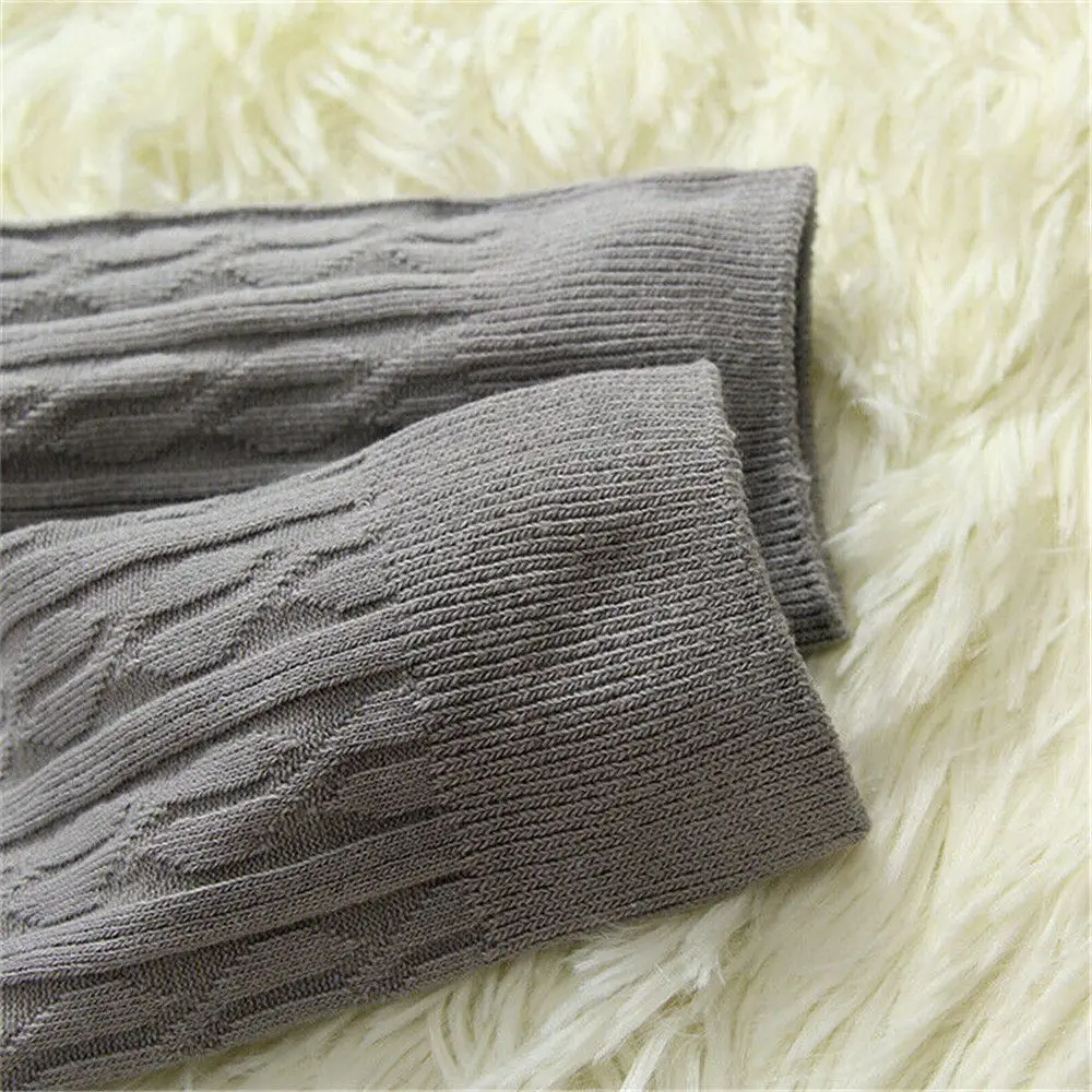 Ladies Women Knitted Thigh-High Over the Knee Socks Solid Color Winter Long Stockings Women Girls Warm Hosiery Socks Gifts