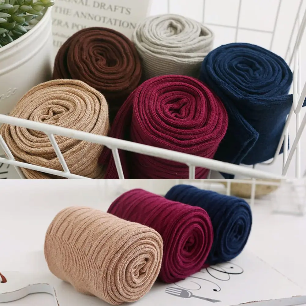 Ladies Women Knitted Thigh-High Over the Knee Socks Solid Color Winter Long Stockings Women Girls Warm Hosiery Socks Gifts