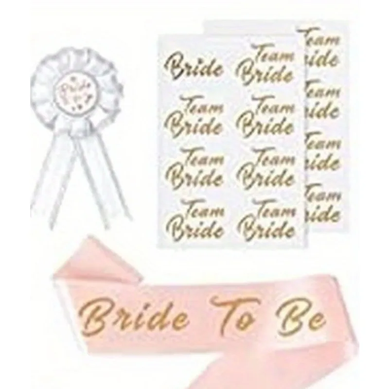 16 Pack Bachelorette Party Supplies Kit Champagne Bride to Be Set with Bridal Sash Veil Headband Tattoo for Bachelorette